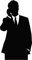 Businessman silhouette, business man, black vector silhouette