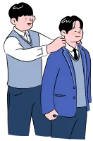 교복을 물려주는 학교 선배