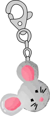 Cute Hand-Drawn Mouse Keychain Charm