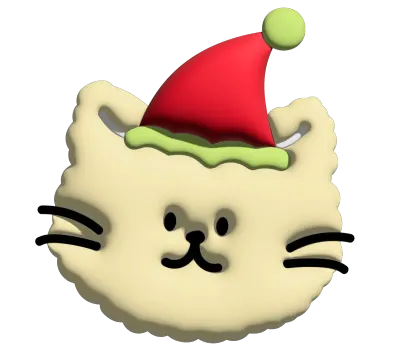 Inflated 3D cat wearing hat for model, merchandise, celebration, label, decoration, kitten cartoon