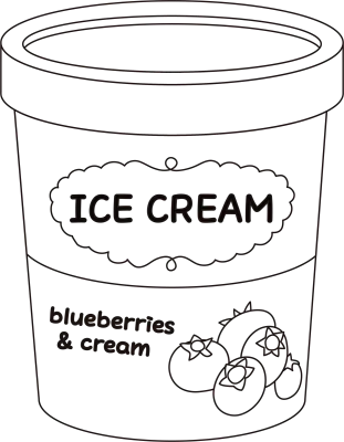블루베리 크림 파인트 아이스크림 낙서