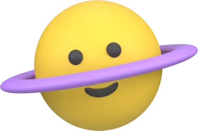 3D Cute Saturn Planet Illustration