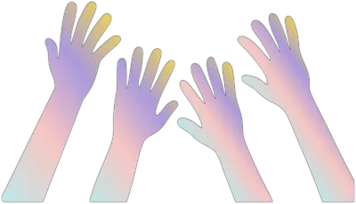 Gradient Hands Raised Illustration