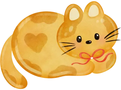 Cute Cats with Ribbon illustration