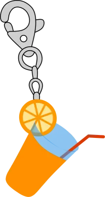 Orange Juice Drink Keychain Charm
