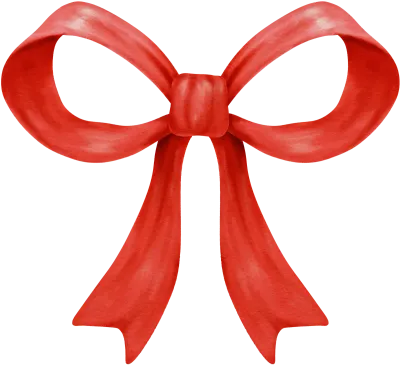 Simple Red Watercolor Ribbon Bow