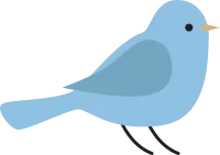blue bird. flat illustration