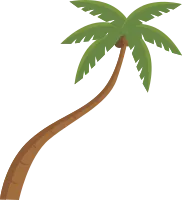 coconut palm tree. flat illustration