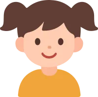 Cute Girl with Pigtails Flat Illustration (양갈래 소녀)