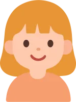 Blonde girl with bangs illustration