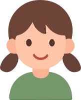 smiling girl with pigtails