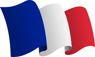 Flag of France. Ribbon style Flag,that conveys a sense of movement and waving effect