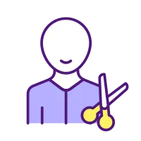 Barber scissor RGB color icon