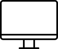 Black PC icon - outline