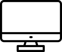 Black PC icon - outline