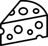 Black cheese icon - outline