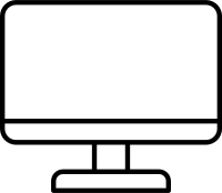 Black PC icon - outline