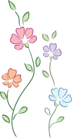 알록달록한 코스모스 꽃 일러스트