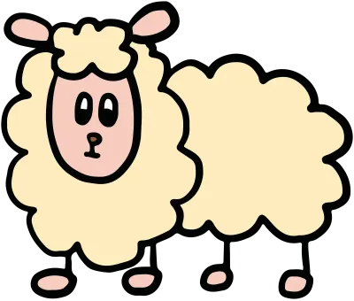 Hand drawn sheep for animal, farm, zoo, souvenir shop, cartoon character, comic, mascot, pet, vet