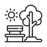 Green public spaces linear icon