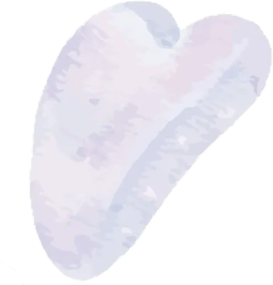 Blue watercolor illustration of a gua sha massage tool.