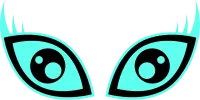 Y2K abstract eyes Shape. Modern symbol of fun character. Retro design element, flat aesthetic,