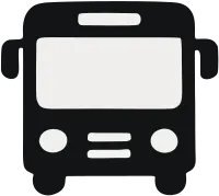 Simple Line Art Black Bus Icon Public Transport Transportation