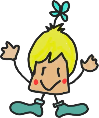 작가히히뇽,새싹 머리 귀여운 노란 머리 소년 캐릭터 (Cute Yellow Hair Boy with Sprout Character)