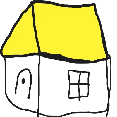 Yellow Roof House at Night
