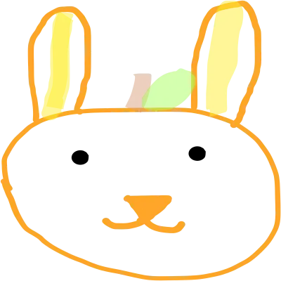 Cute Bunny Face with Leaf on Head