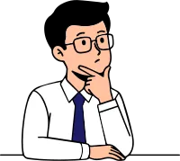 고민하는 포즈의 남자 선생님 캐릭터 일러스트