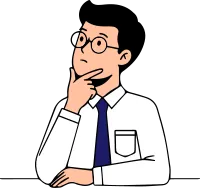 고민하는 포즈의 남자 선생님 캐릭터 일러스트