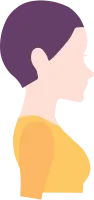 여성의 컬러옆모습실루엣