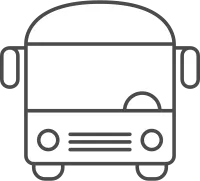 Front View School Bus Icon Line Art for Student Transportation
