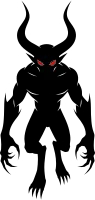 Demon Monster Silhouette Icon