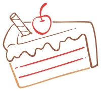 Slice of Birthday Cake with Cherry Sticker