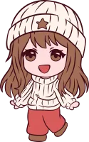 Handdrawn Cute Chibi K-Pop Girl
