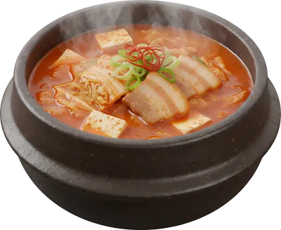 3D 김치찌개 일러스트