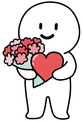 꽃다발 든 아이콘