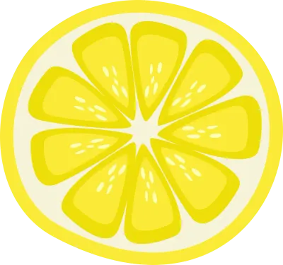 Hand drawn lemon fruit slice