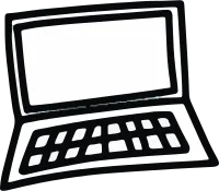 Digital Laptop Computer Sketch Doodle 디지털 노트북 컴퓨터 스케치 낙서