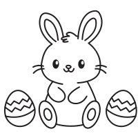 Cute Bunny Coloring Page