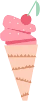 Ice Cream Cone With Cherry Paper Cut
