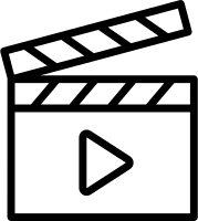 Black movie icon - outline