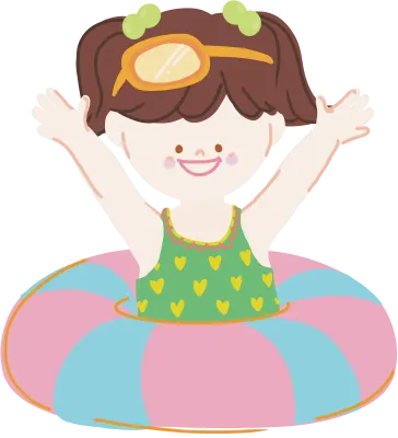 어린이집 여름 물놀이행사 튜브낀아이 캐릭터