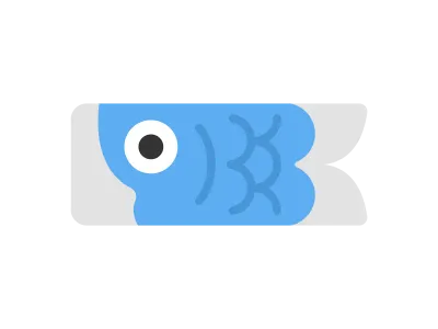 鯉のぼりの子鯉のアイコンのイラスト