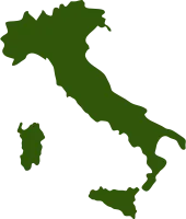 Italy Map Silhouette Green Color