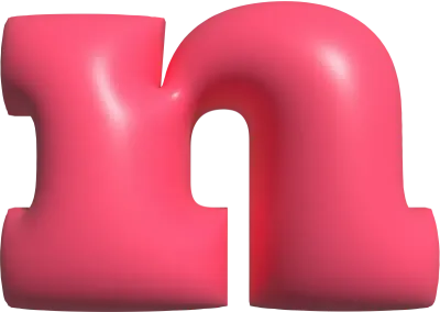 3D 핑크 알파벳 n