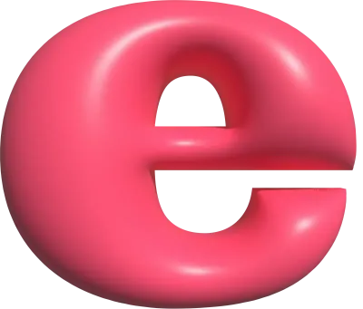 3D 핑크 알파벳 e
