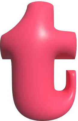 3D 핑크 알파벳 t